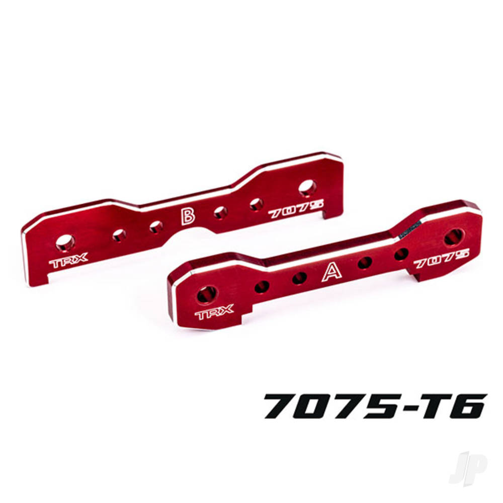 Traxxas Tie bars, front, 7075-T6 aluminium (Red-anodised) (fits Sledge)