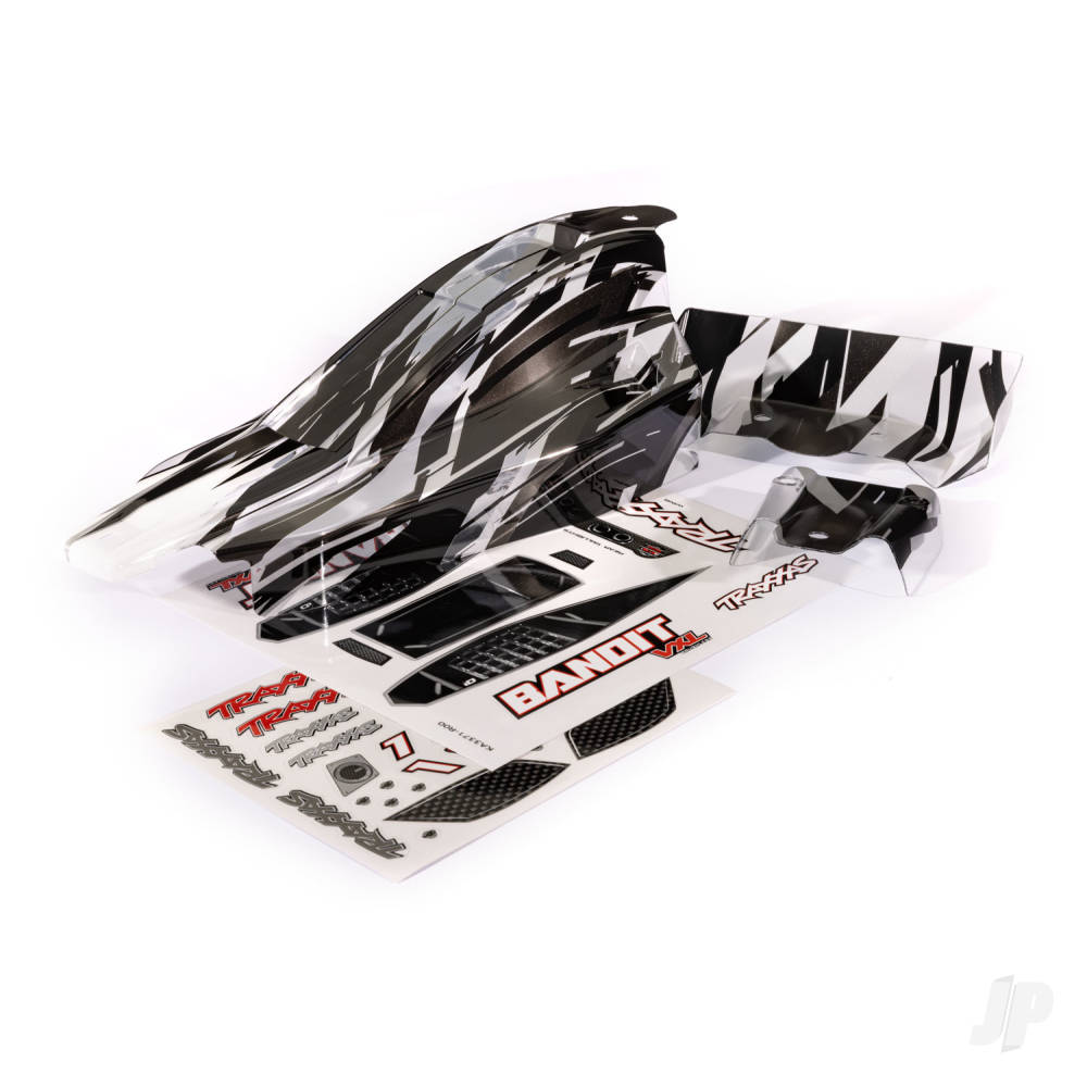 Traxxas Body, Bandit VXL, ProGraphix / wing (graphics are printed, requires paint & final colour application) / decal sheet