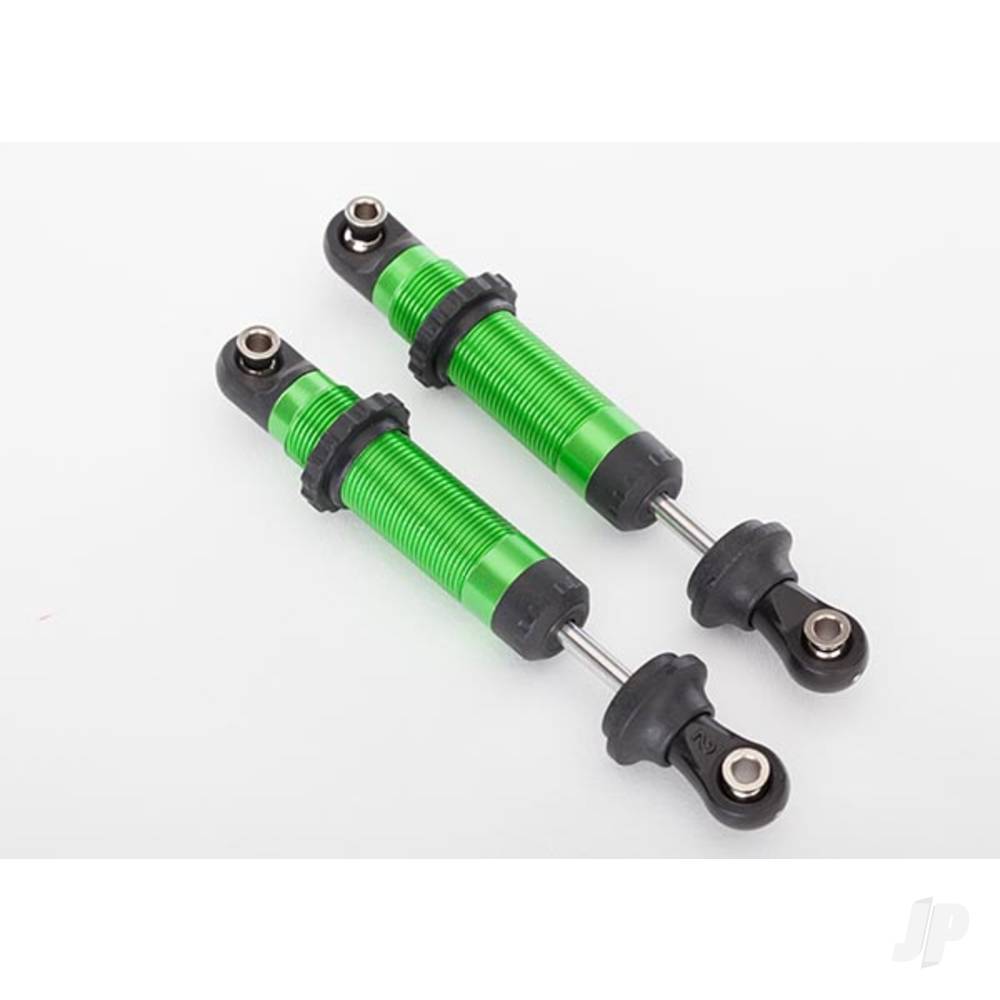 Traxxas Shocks, GTS, aluminium (Green-anodised) (assembled with spring retainers) (2 pcs)