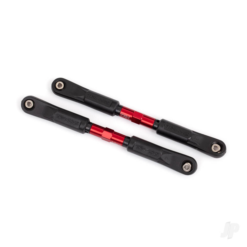 Traxxas Camber links, front, Sledge (Tubes Red-anodised, 7075-T6 aluminium, stronger than Titanium) (117mm) (2 pcs) / rod ends, assembled with steel hollow balls (4 pcs) / aluminium wrench, 8mm (1pc)