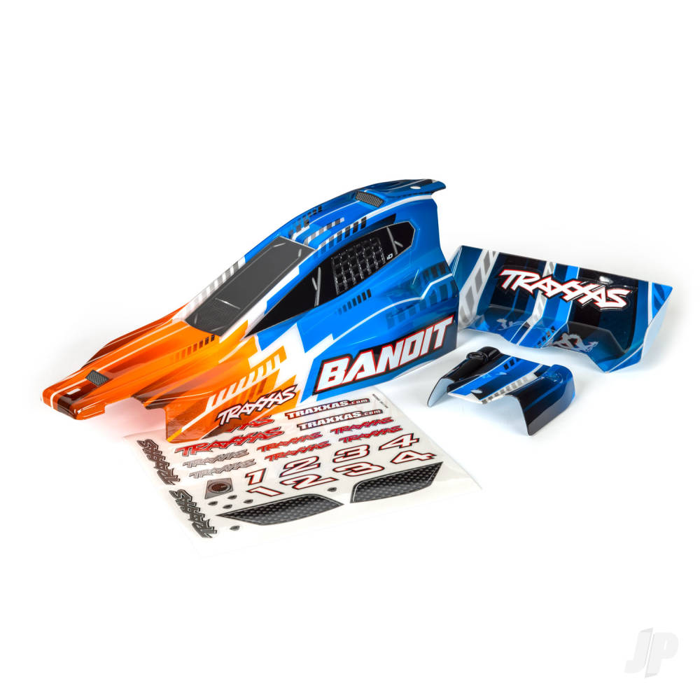 Traxxas Body, Bandit (also fits Bandit VXL), Orange / wing (painted, decals applied)