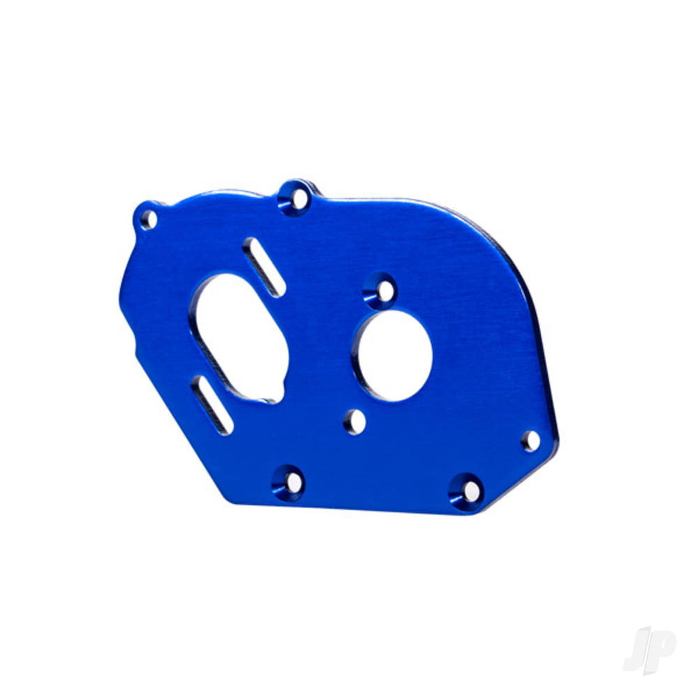 Traxxas Plate, motor, Blue (4mm thick) (aluminium) / 3x10mm CS with split and flat washer (2 pcs)