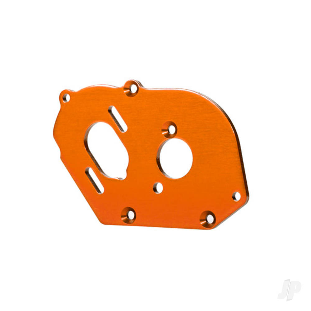 Traxxas Plate, motor, 6061-T6 aluminium (Orange-anodised) (4mm thick) / 3x10mm CS with split and flat washer (2 pcs)