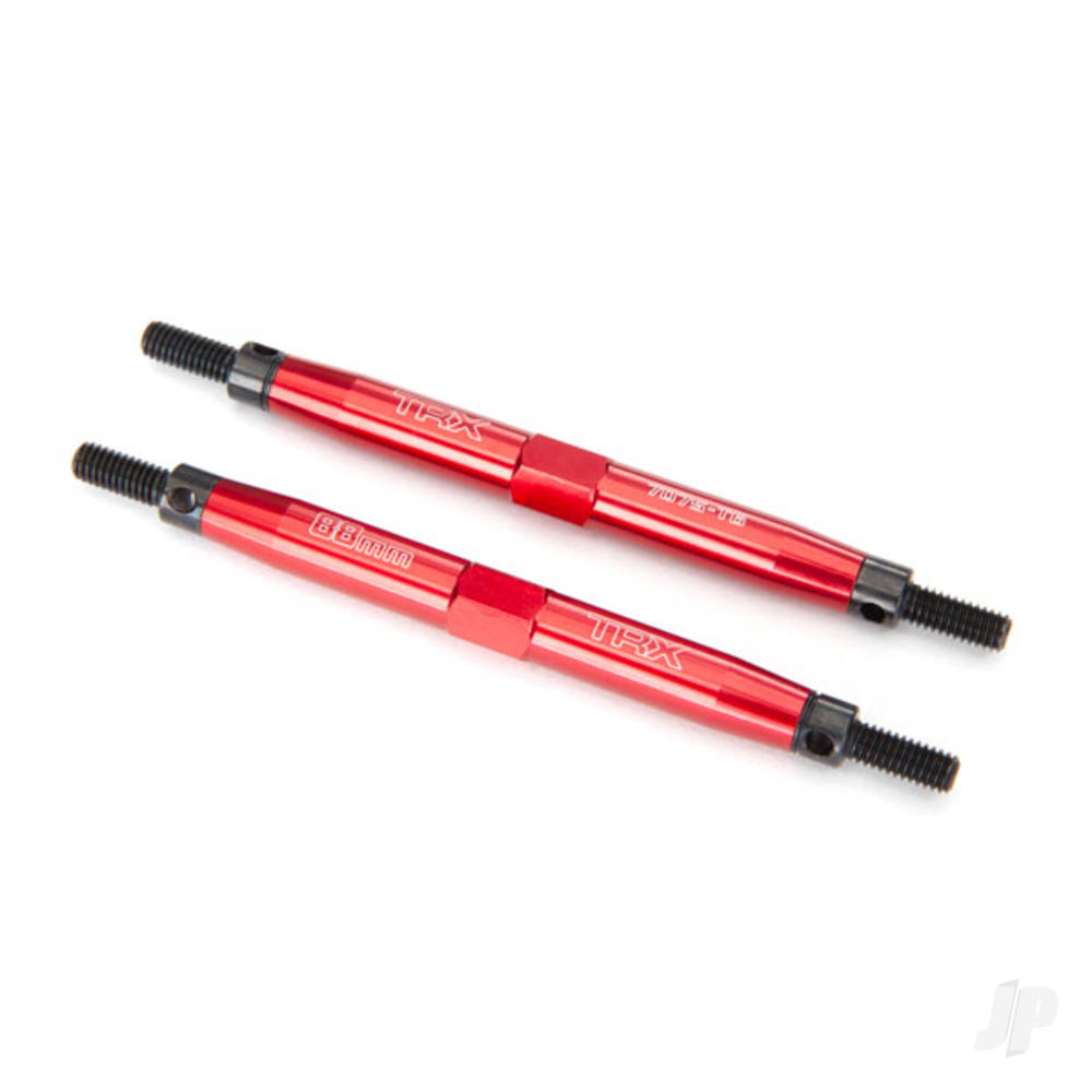 Traxxas Toe links, Slayer Pro 4X4 (Tubes 7075-T6 aluminium, Red) (88mm, fits Front or Rear) (2 pcs) / rod ends, Rear (4 pcs) / rod ends, Front (4 pcs) / wrench (1pc)