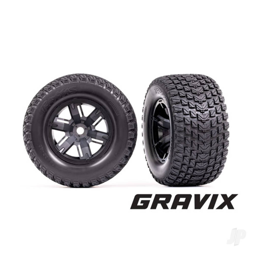 traxxas-tyres-wheels-assembled-glued-x-maxx-black-wheels-gravix-tyres-foam-inserts-left-right