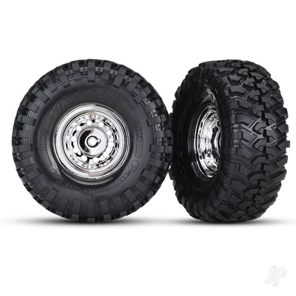 Traxxas Tyres & Wheels, Assembled Glued 1.9in Chrome Wheels (2 pcs)