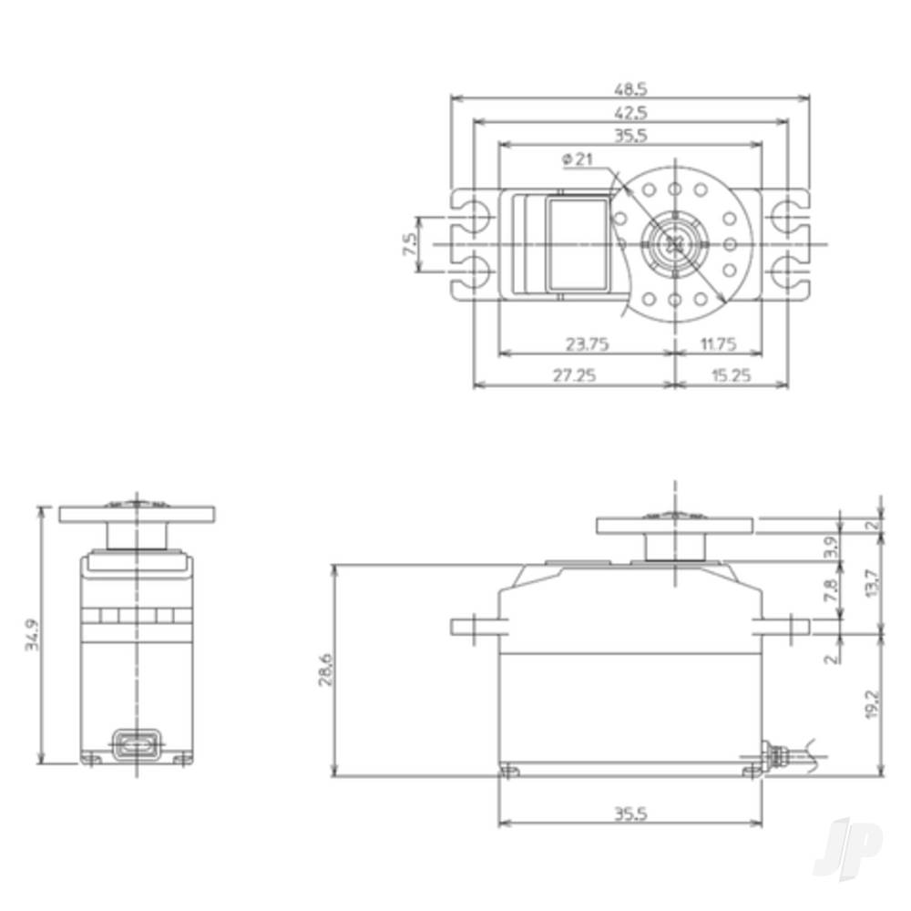 S9257 Mini Tail Rotor Digital Helicopter Servo 2kg 0.08s 4.8V-5