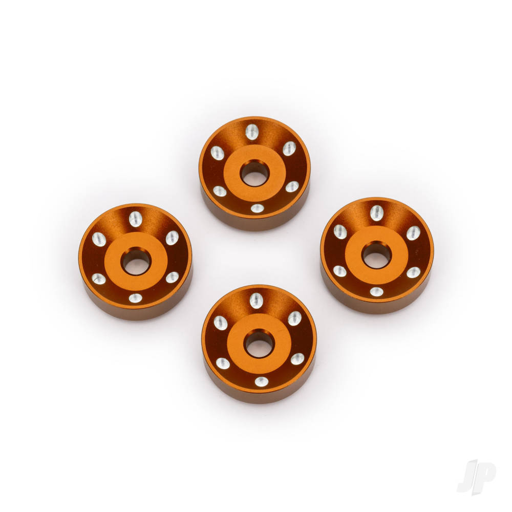 Traxxas Wheel washers, machined aluminium, Orange (4)