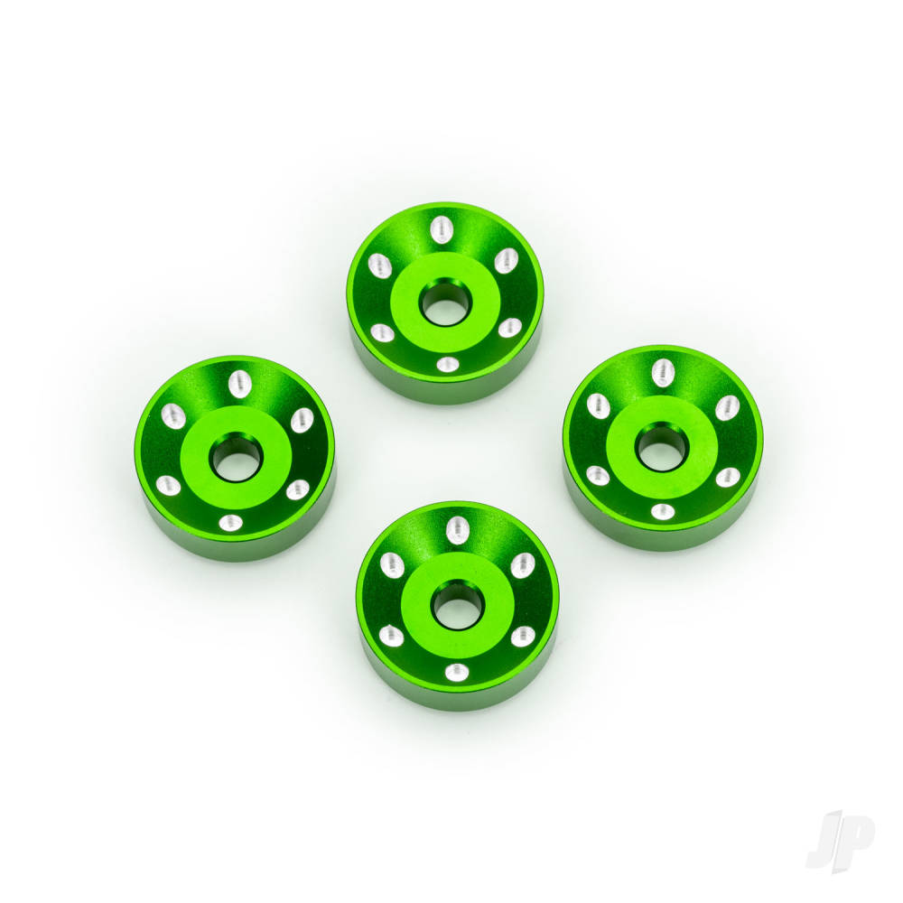 Traxxas Wheel washers, machined aluminium, Green (4)