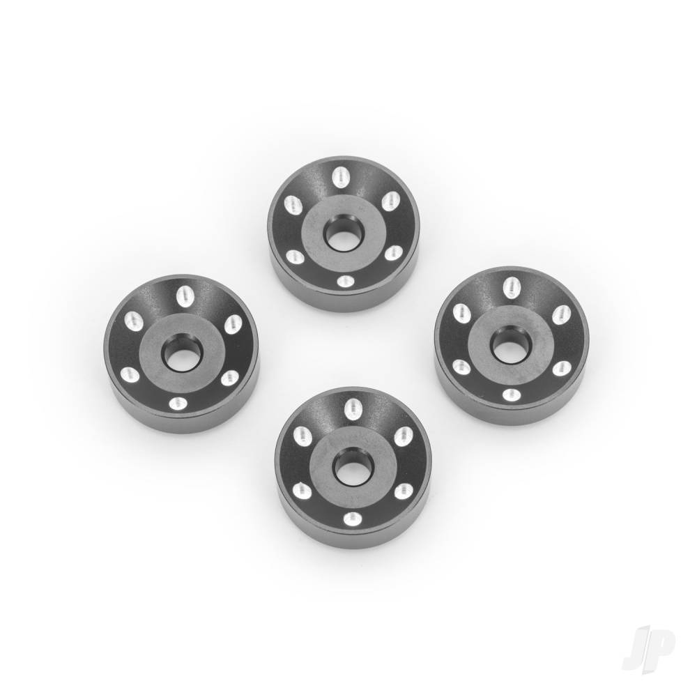 Traxxas Wheel washers, machined aluminium, Grey (4)