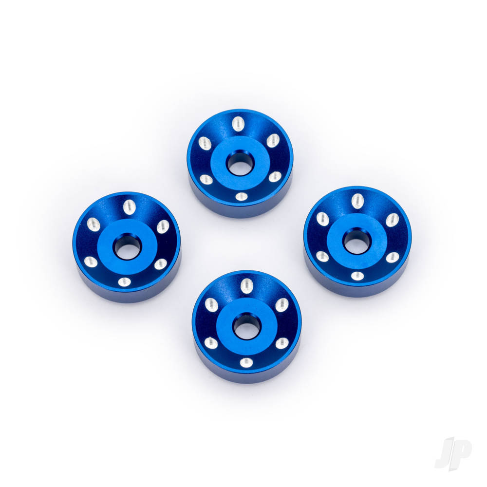 Traxxas Wheel washers, machined aluminium, Blue (4)
