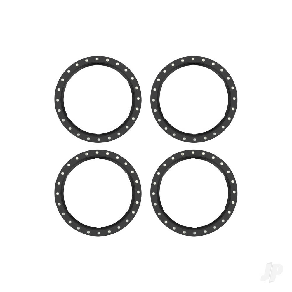 Traxxas Beadlock rings, black (machined aluminium) (4)