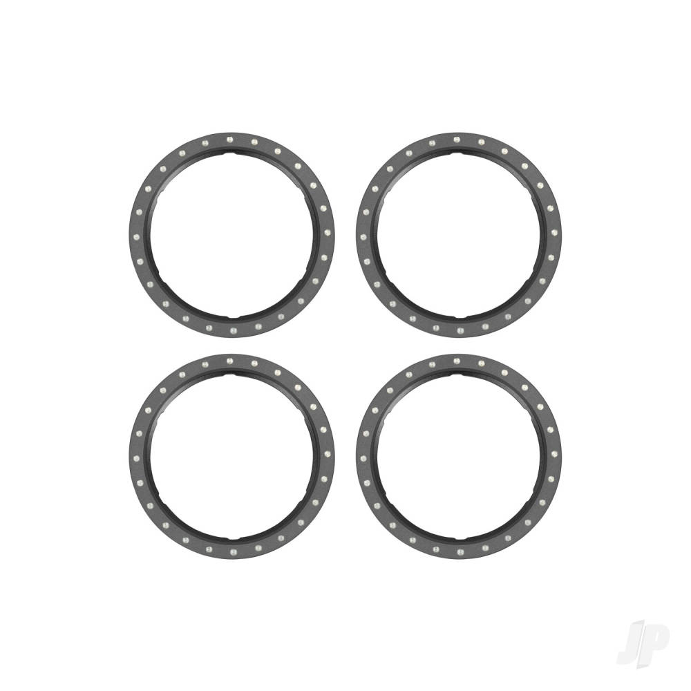 Traxxas Beadlock rings, grey (machined aluminium) (4)