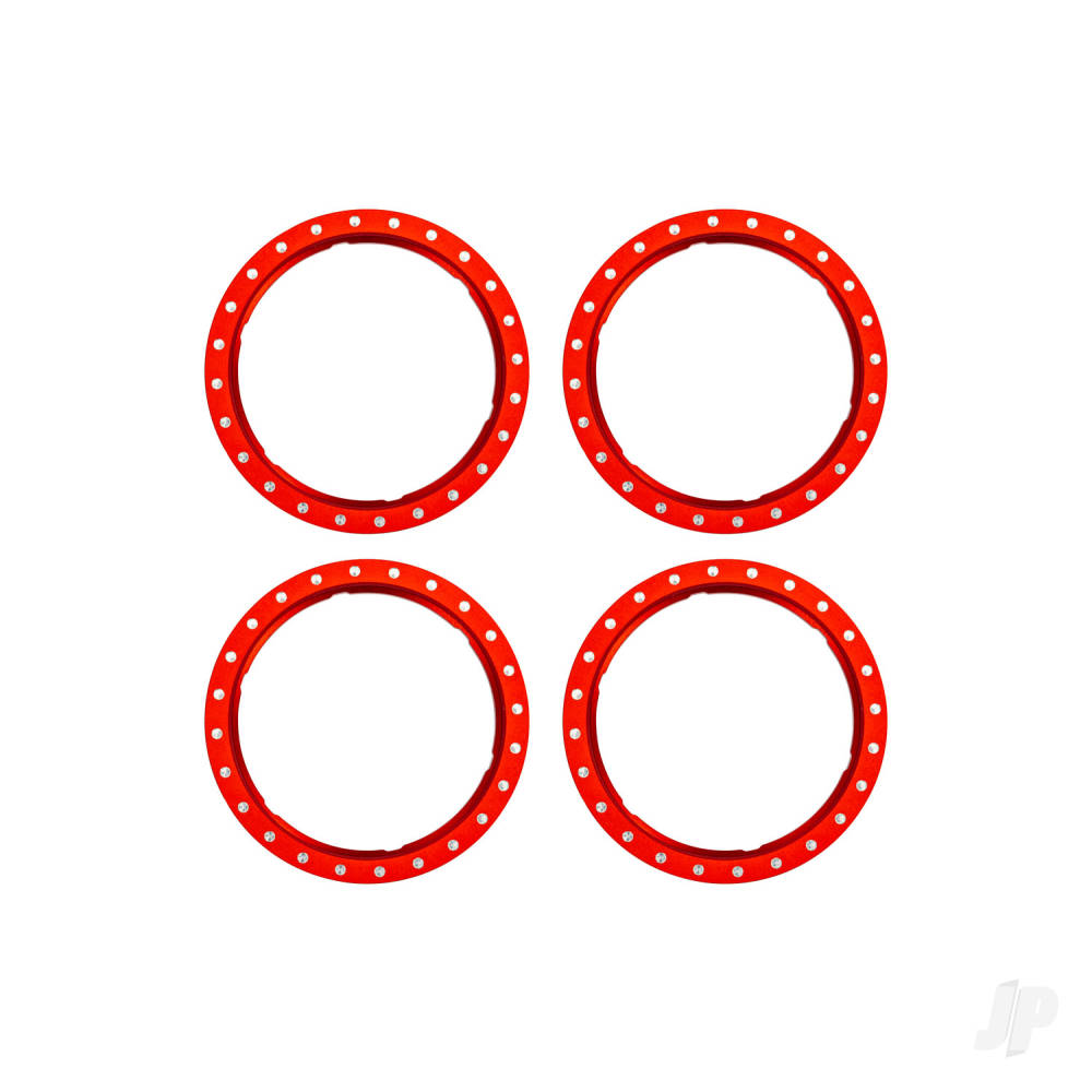 Traxxas Beadlock rings, red (machined aluminium) (4)