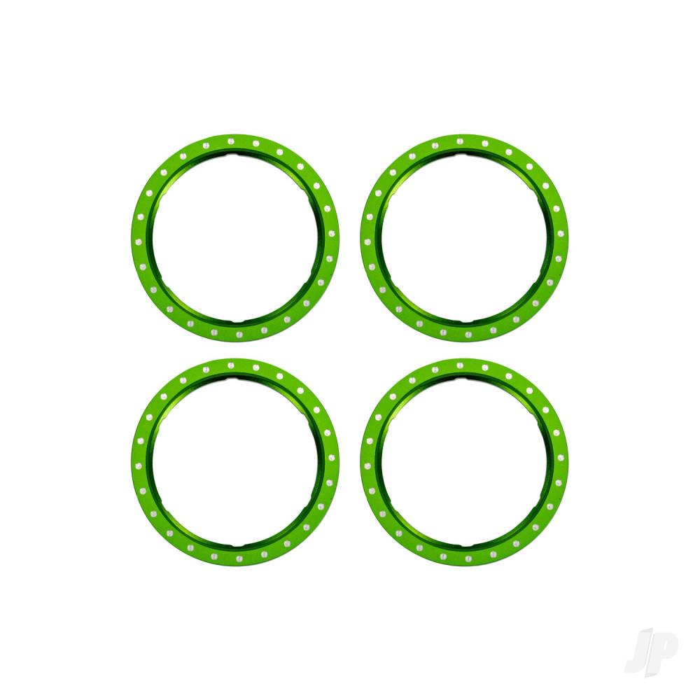 Traxxas Beadlock rings, green (machined aluminium) (4)