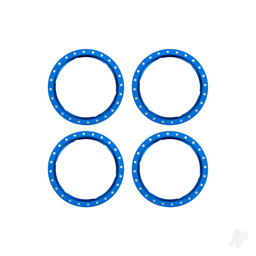 Traxxas Beadlock rings, blue (machined aluminium) (4)