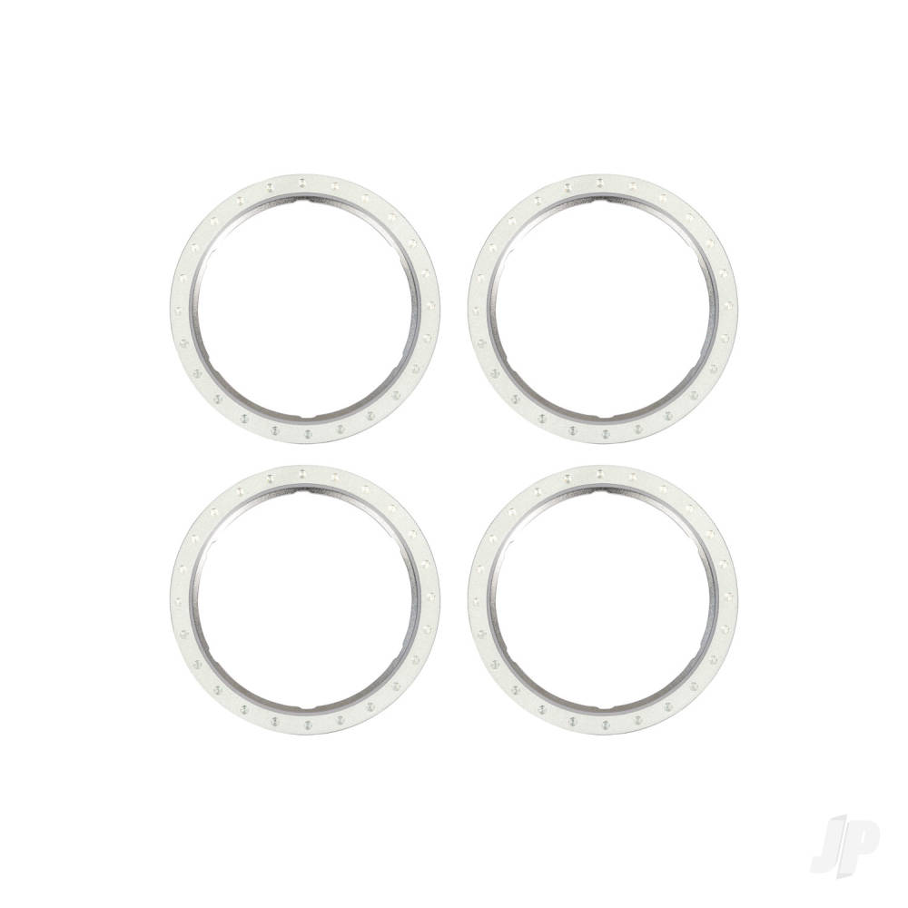 Traxxas Beadlock rings, silver (machined aluminium) (4)