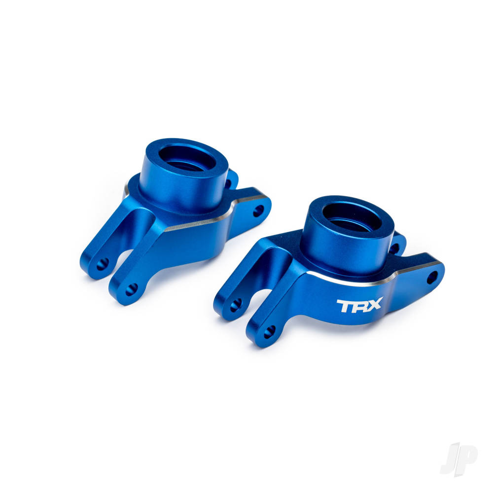 Traxxas Carriers, stub axle (blue-anodised 6061-T6 aluminium) (rear) (left & right)