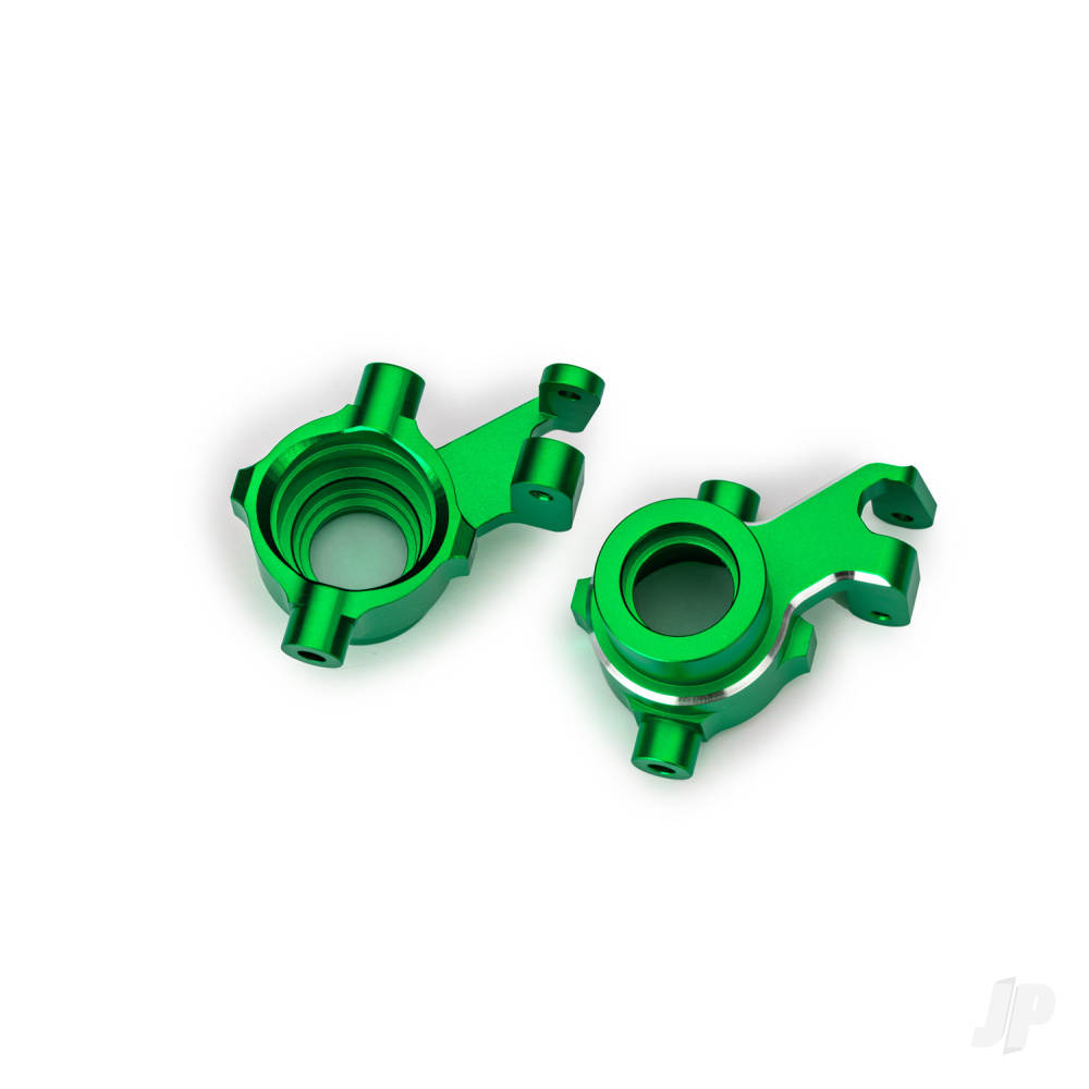 Traxxas Steering blocks, 6061-T6 aluminium (green-anodised), left & right, 3x18mm BCS (with threadlock) (2)