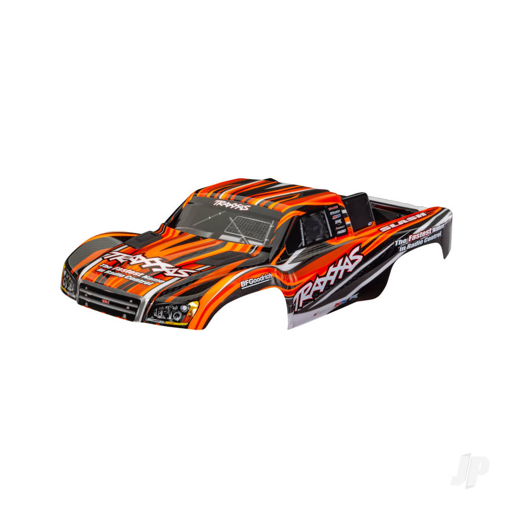 Traxxas Body, Slash 4X4 (also fits Slash VXL & Slash 2WD), Orange (painted, decals applied) (assembled with front & rear latches for clipless mounting)