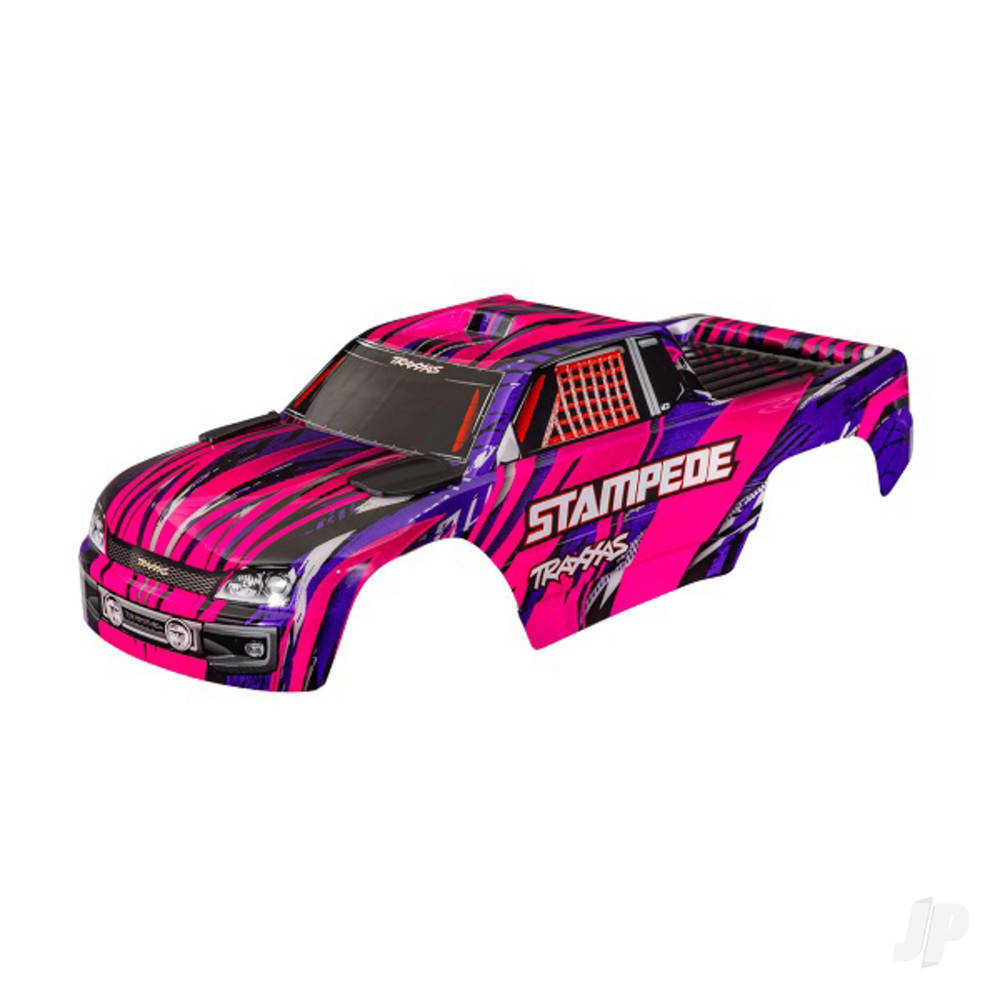 Traxxas Body, Stampede (also fits Stampede VXL), Pink (painted, decals applied) (assembled with front & rear body mounts for clipless mounting)