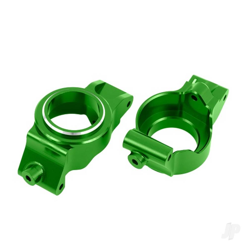 Traxxas Caster blocks (c-hubs), 6061-T6 aluminium (Green-anodised), left & right