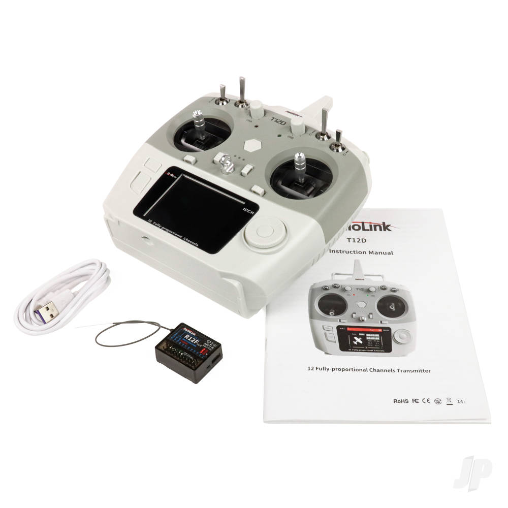 RadioLink T12D 2.4GHz 12-Channel Transmitter with R12F Receiver (Mode 2)-3