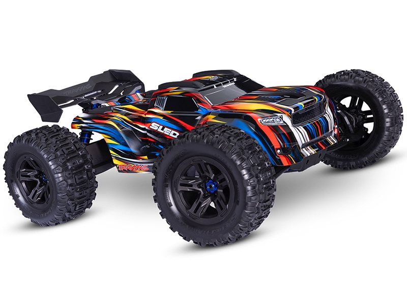 Traxxas Sledge Belted 1:8 4WD RTR Brushless Electric Monster Truck, Blue (+ TQi 2-ch, TSM, VXL-6S, Belted, Clipless Body)