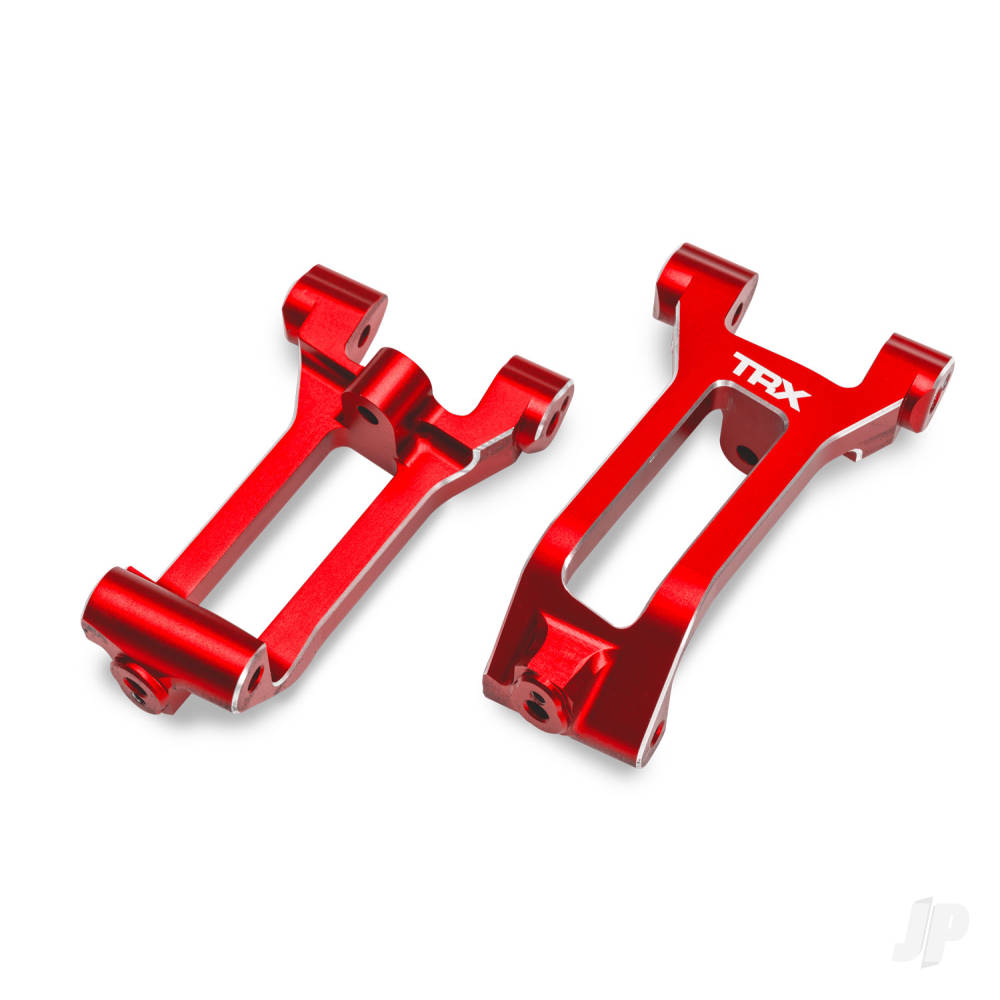 Traxxas Caster blocks (c-hubs), 6061-T6 aluminium (red-anodised), left & right, 3x8mm BCS (with threadlock) (6)