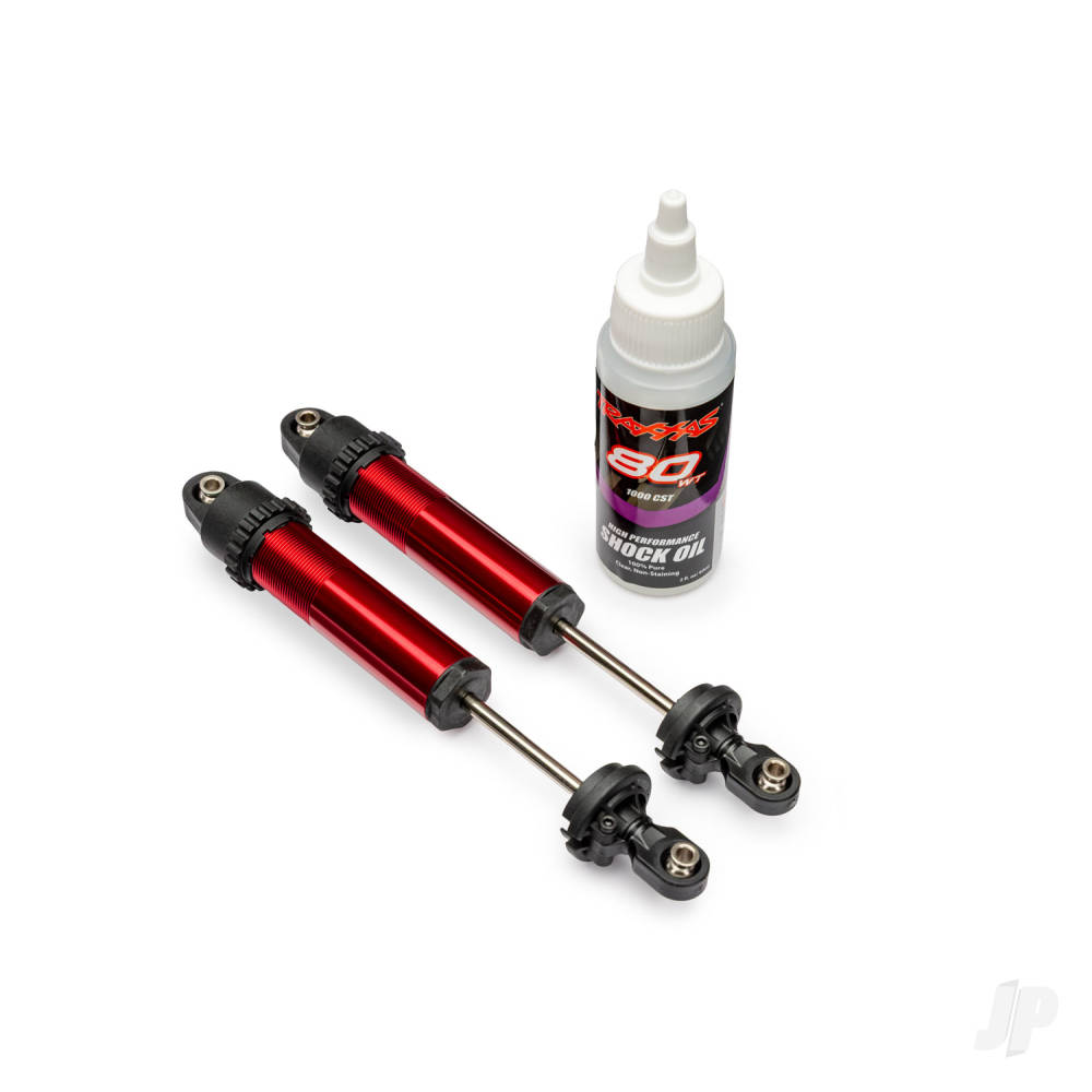 Traxxas Shocks, GT-Maxx, rear, aluminium, red-anodised (fully assembled w/o springs) (2)