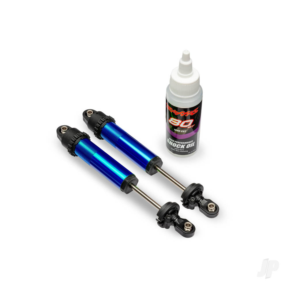 Traxxas Shocks, GT-Maxx, rear, aluminium, blue-anodised (fully assembled w/o springs) (2)