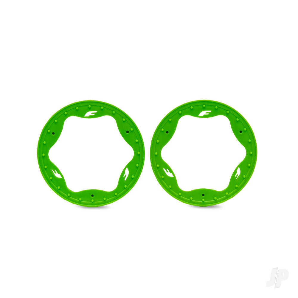 Traxxas Beadlock rings, front, green (3.5