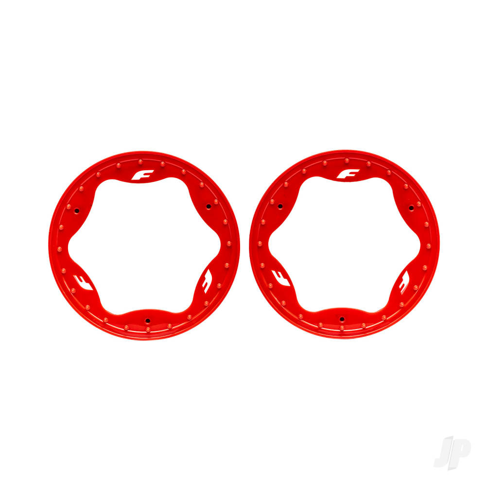 Traxxas Beadlock rings, front, red (3.5