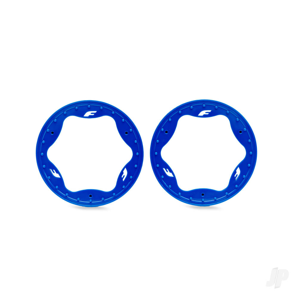 Traxxas Beadlock rings, front, blue (3.5