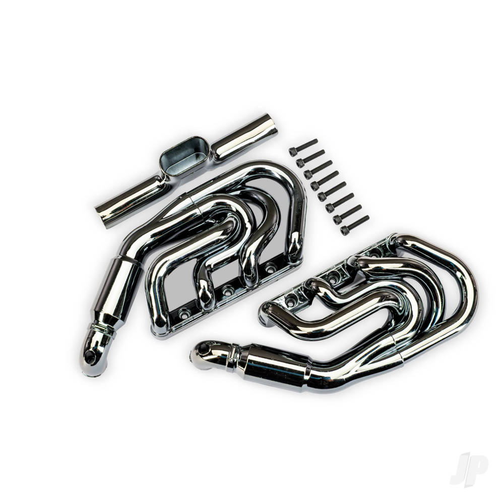 Traxxas Engine exhaust, black chrome, 2.5x12mm CS (8)