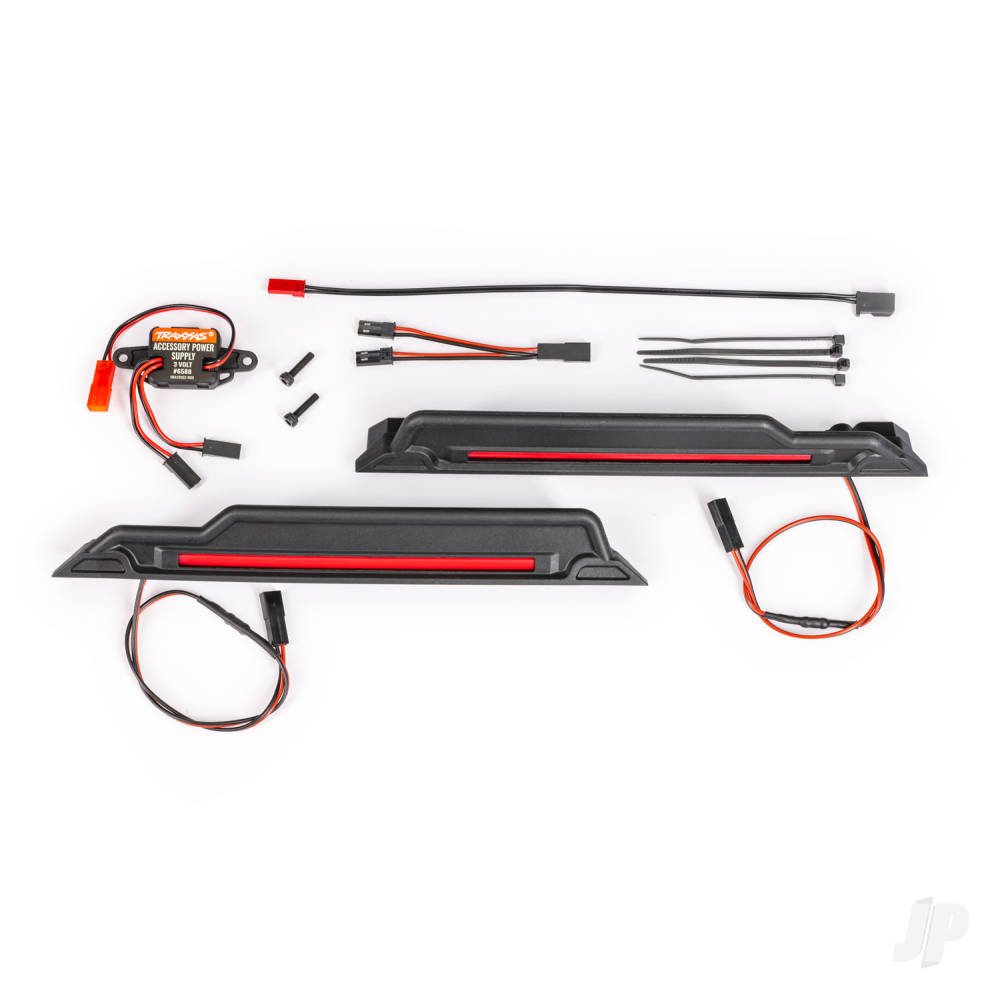 Traxxas LED light kit, red, complete (underbody) (includes 3-volt accessory power supply, power harnesses & mounting hardware)