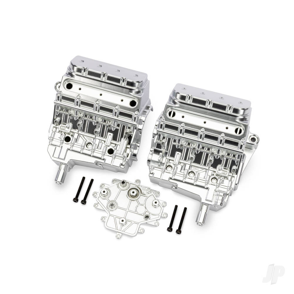 Traxxas Engine block, satin chrome, 3x25mm CS (4)