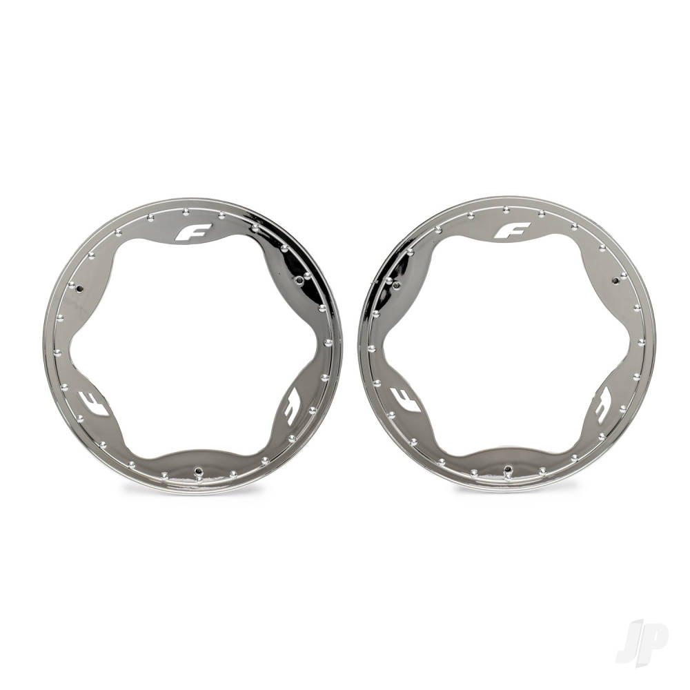 Traxxas Beadlock rings, rear, chrome (4.3