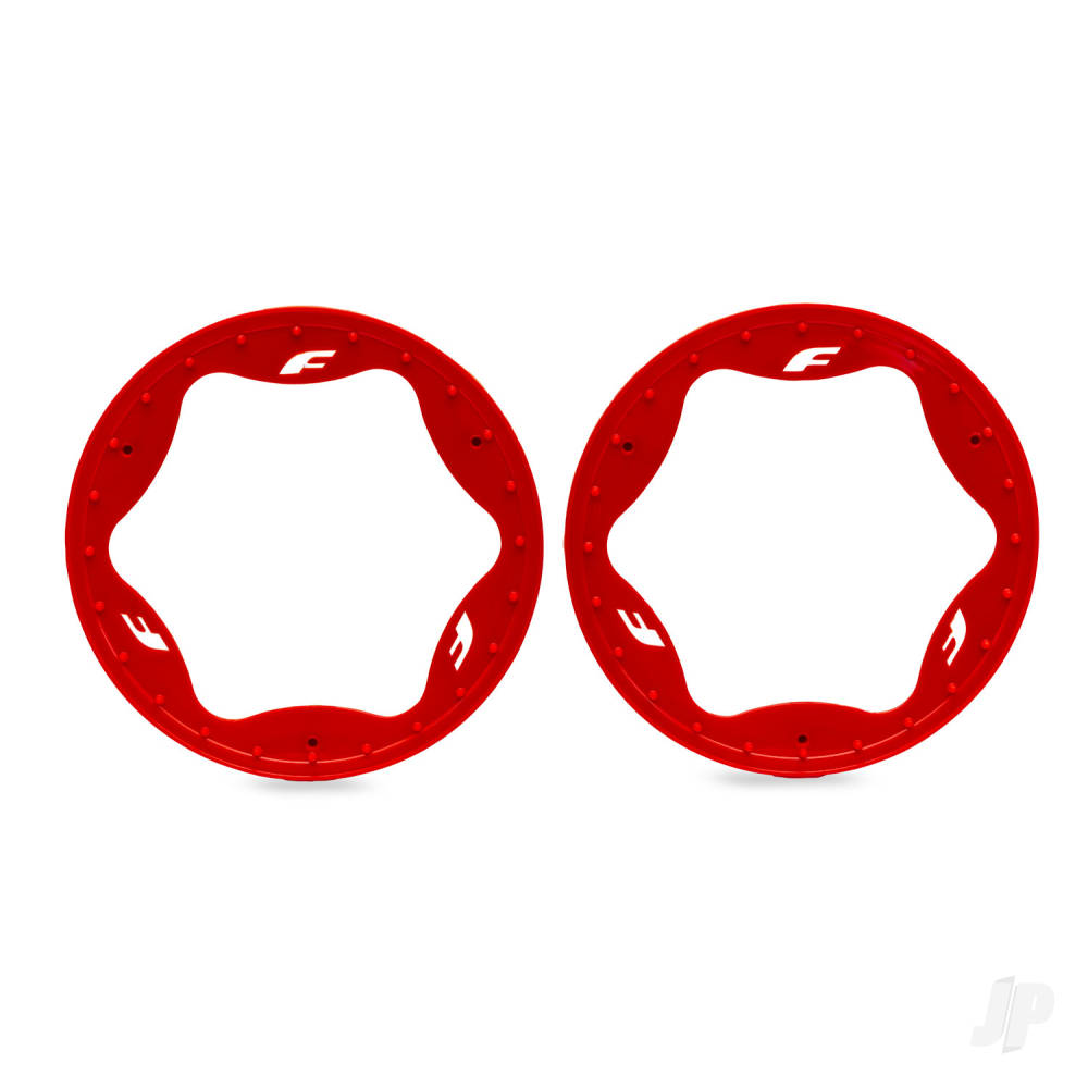 Traxxas Beadlock rings, rear, red (4.3