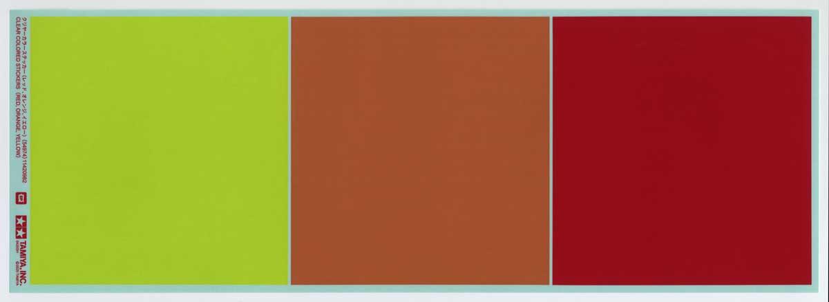 Tamiya Clear Colour Stickers Red Oran Yell