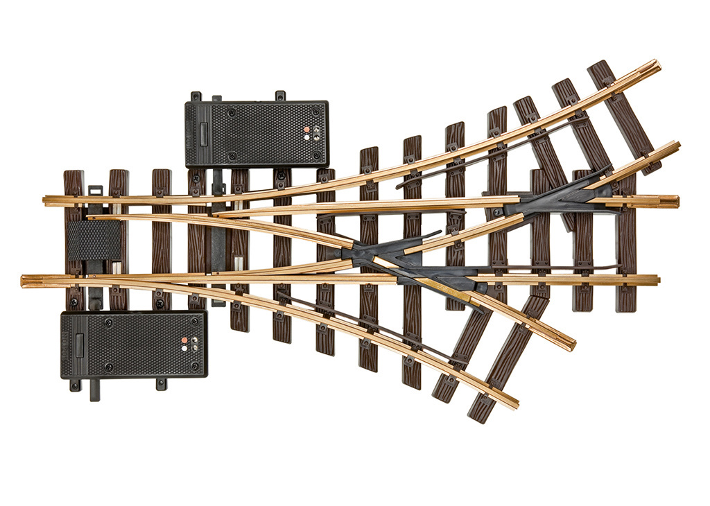 LGB Electric Three-Way Turnout, R1, 30°