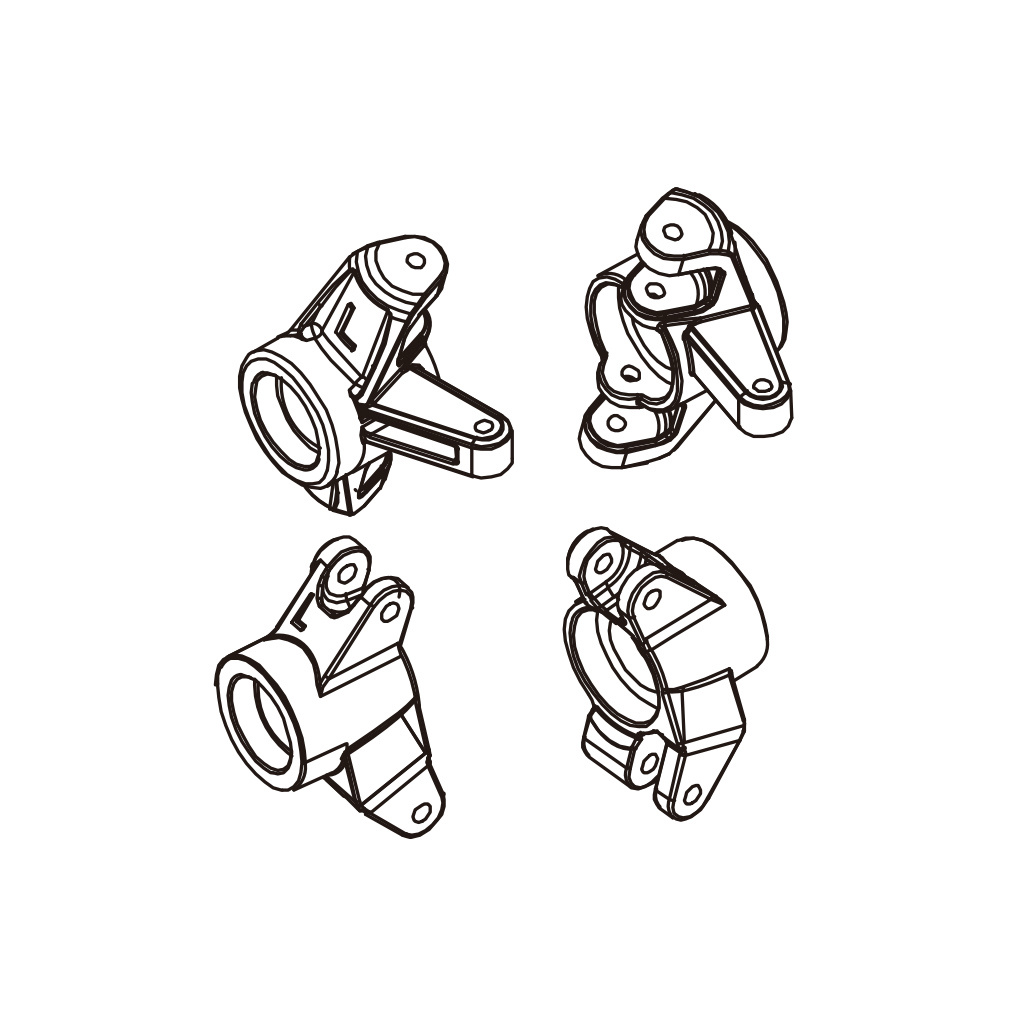 PD Racing Fr.Steering Knuckle_L/R 1PCS           Rr.Steering Knuckle_L/R 1PCS