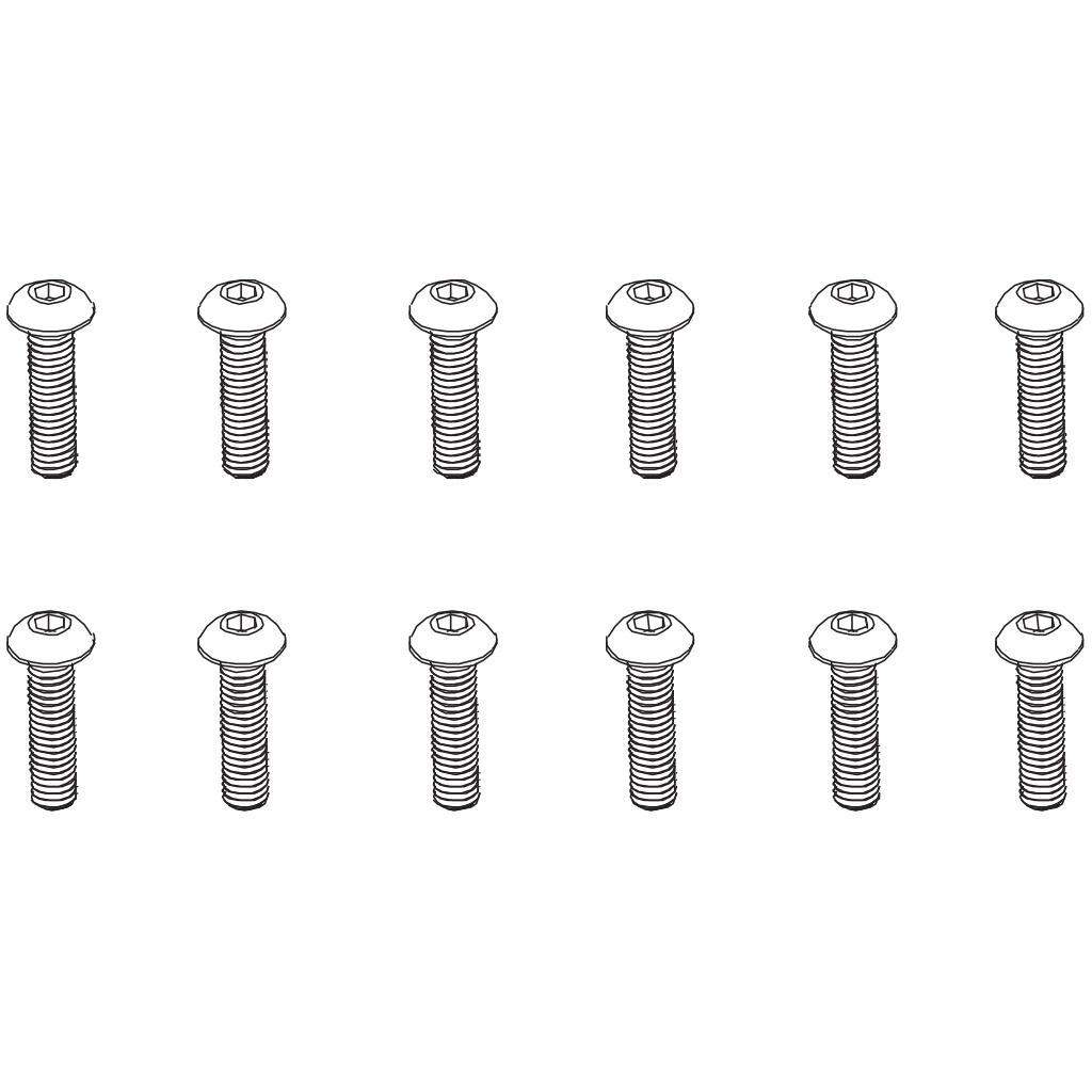 PD Racing B head hex screw HM4*16   12pcs