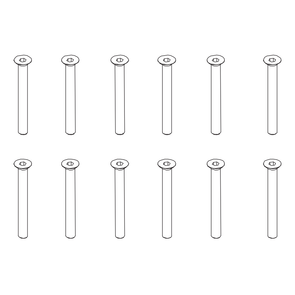 PD Racing Flat Head Hex ScrewHM3*30 6PCS