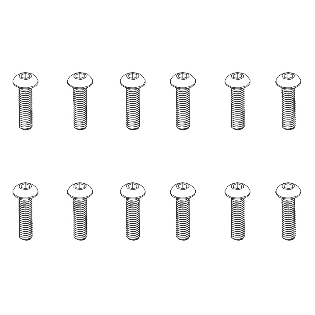 PD Racing B head hex screw HM3*18   12pcs