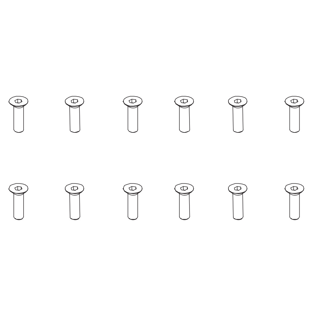 PD Racing Flat Head Hex ScrewHM4*12 12PCS