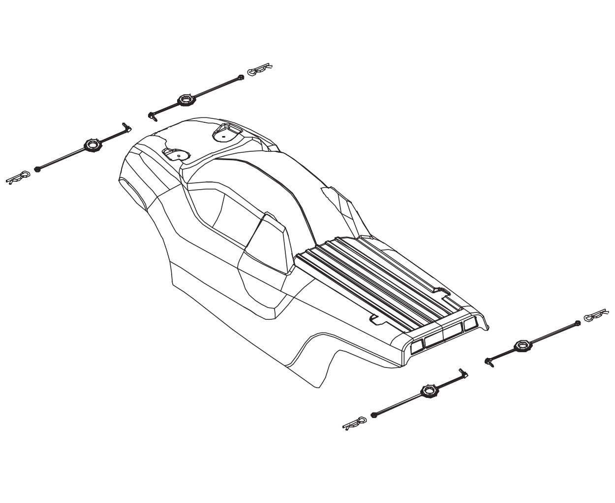 PD Racing Neon Green/Black Colour Body with Sticker Sheet for PD861T