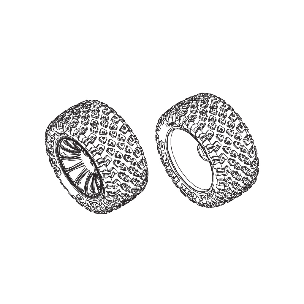 PD Racing Wheels & Tyres 2PCS