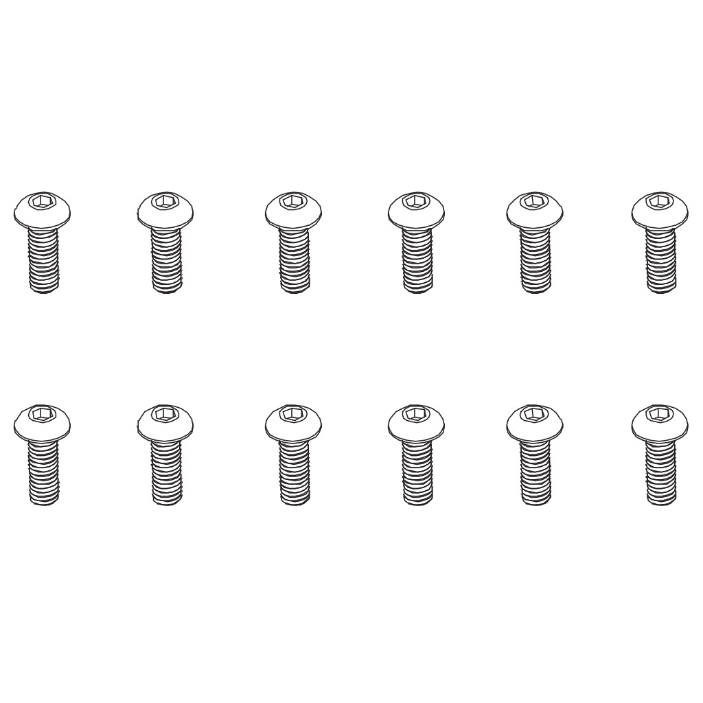 PD Racing B head hex screw HM4*12   12pcs