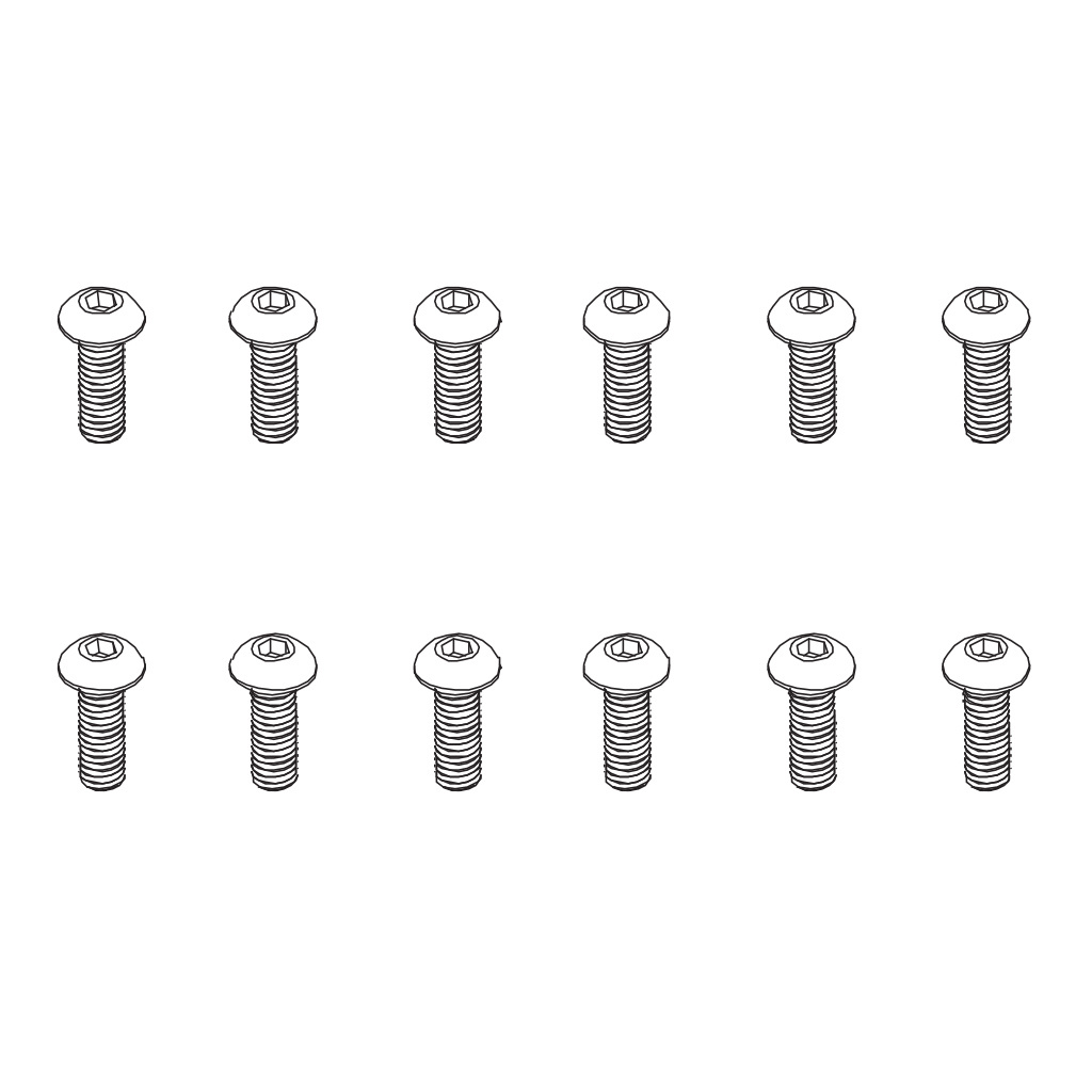 PD Racing B head hex screw HM3*12   12pcs